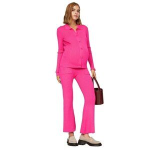 Emilia George Chelsea Maternity Pants in Pink Small Womens Knit Sweater Trousers